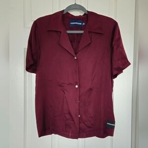 Calvin Klein Jeans Viscose Blouse Plum